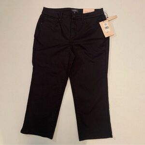NYDJ Harper Crop  Black Jeans Women’s Size 6 Lift Tuck Technology